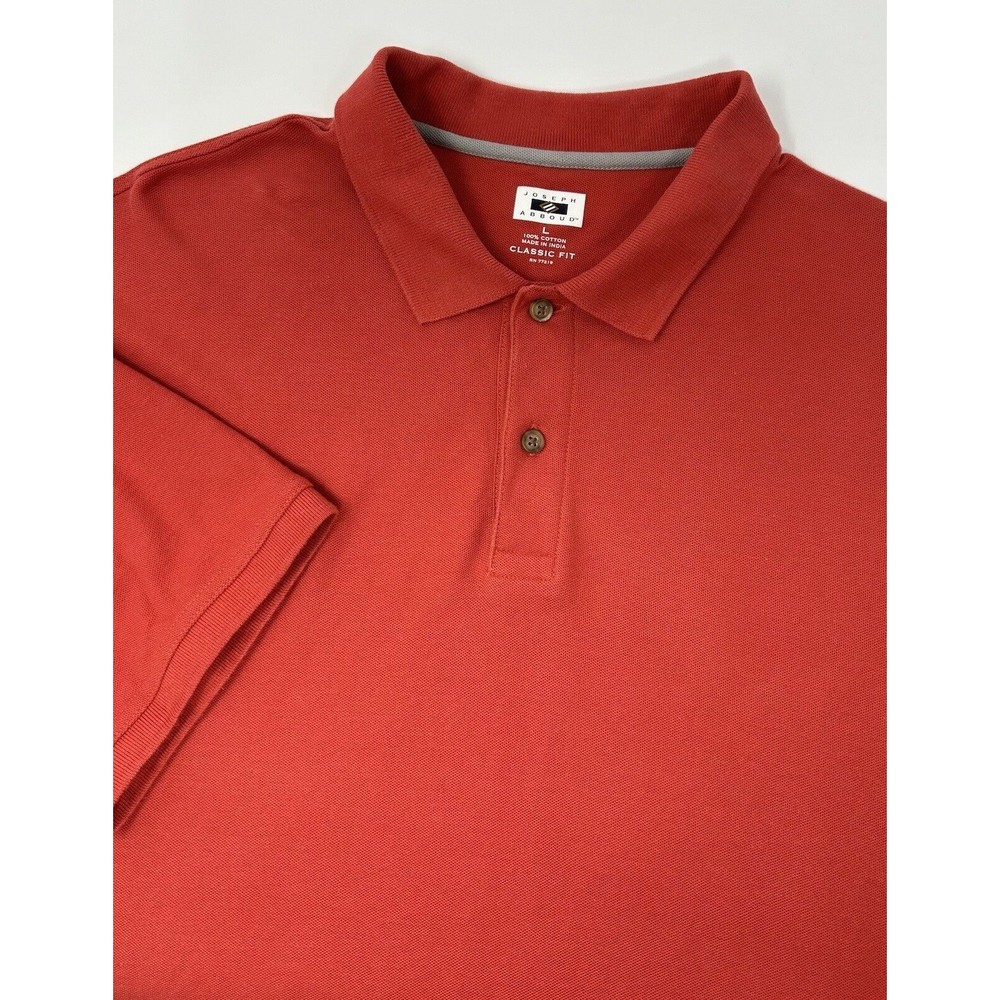 Joseph Abbound Mens Classic Fit Burnt Orange Short Sleeve Polo‎ Shirt Size L